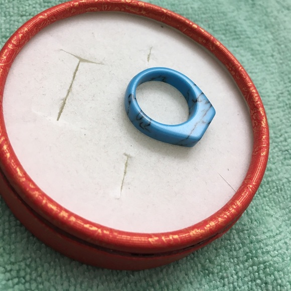 Howlite Turquoise Matrix Ring - Picture 8 of 10